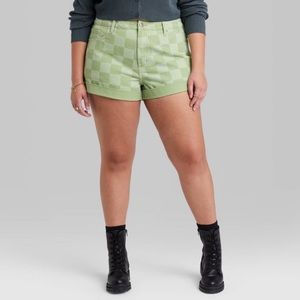 NWT High Rise Checkered Shorts